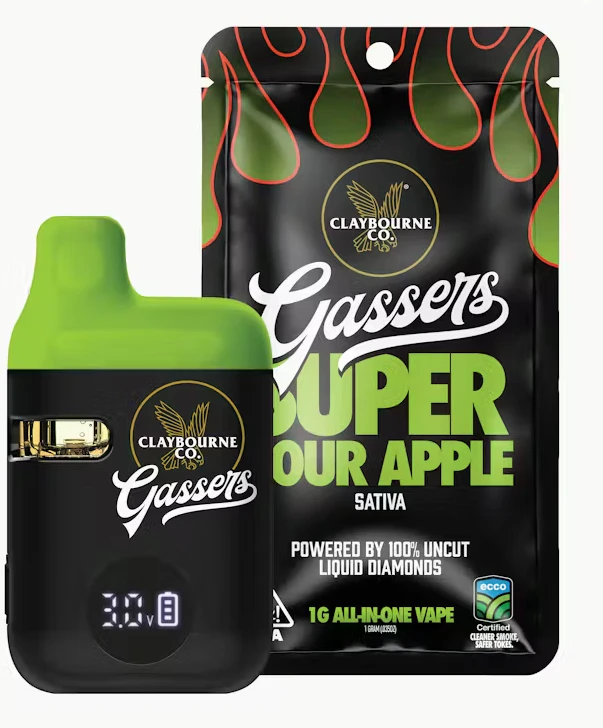 Claybourne Co. - CLAYBOURNE - AIO - Super Sour Apple - Gassers - Liquid Diamonds - 1G Main Image