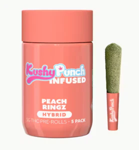 KUSHY PUNCH - Kushy Punch Infused 5pk Prerolls 2.5g Peach Ringz