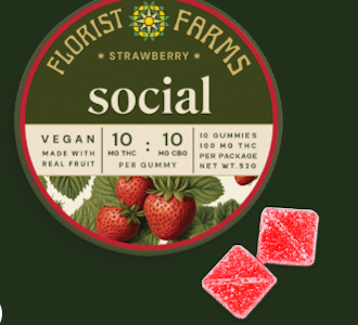 FLORIST FARMS - Florist Farms | Social | Edible - Strawberry | 100mg
