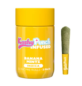 KUSHY PUNCH - Kushy Punch Infused 5pk Prerolls 2.5g Banana Mintz