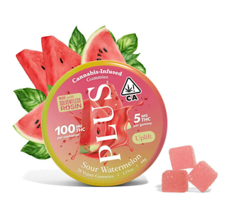 Plus - Sour Watermelon - 100mg Solventless Rosin Gummies (Plus)
