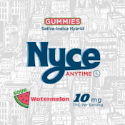 Nyce- Sour Watermelon (Anytime)- Live Hash Rosin Gummies 10pk