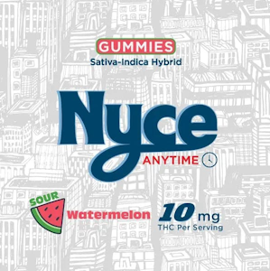 Nyce - Nyce- Sour Watermelon (Anytime)- Live Hash Rosin Gummies 10pk