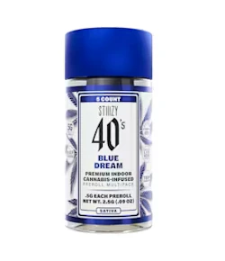 Stiiizy | Infused Pre-Rolls | 40's Multipack - Blue Dream 5pk | 2.5g
