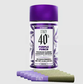 Stiiizy | Infused Pre-Rolls | 40's Multipack - Purple Punch 5pk | 2.5g