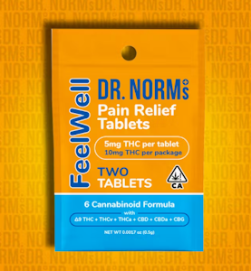 DR. NORM'S - [Dr. Norms] Tablets 2 Count - 105mg - 'FeelWell' Pain Relief 2:1:2:12:2:2 (THC:THCv:THCa:CBD:CBDa:CBG)