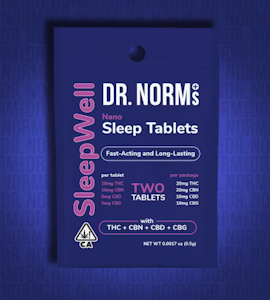 DR. NORM'S - [Dr. Norms] Nano Tablets 2 Count - 60mg - SleepWell 2:2:1:1 (THC:CBN:CBD:CBG)