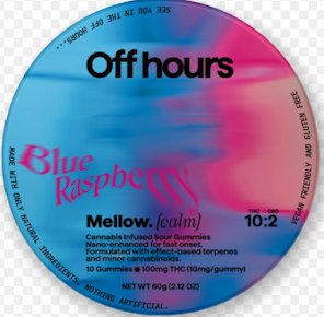Off Hours | edibles | mellow ~ blue raspberry | 10Mg PC/ 100Mg