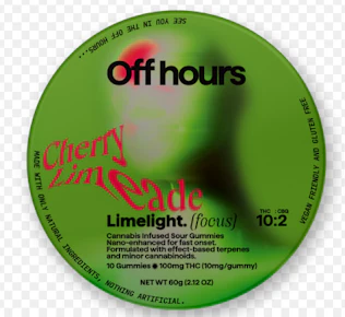 Off Hours | edibles | Limelight ~ cherry limeade | 10Mg PC/ 100Mg