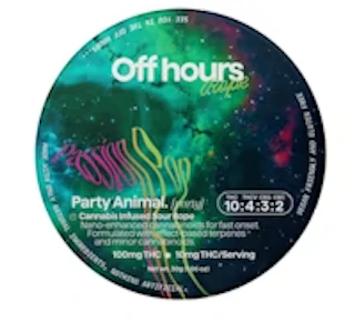 Off Hours | edibles | effect ropes | party animal ~ animal | 10Mg PC/ 100Mg