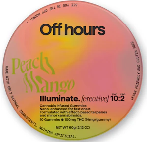 Off Hours | edibles | illuminate ~ peach mango | 10Mg PC/ 100Mg