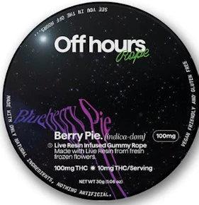 Off Hours | edibles | live resin rope ~ berry pie | 10Mg PC/ 100Mg