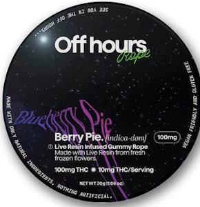OFF HOURS - Off Hours | edibles | live resin rope ~ berry pie | 10Mg PC/ 100Mg