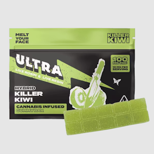 Ultra - Ultra Live Rosin and Live Resin Gummy Bar 100mg Hybrid Killer Kiwi