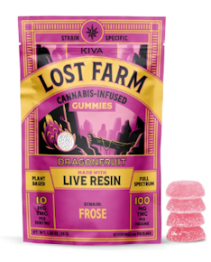 Lost farms | edibles | dragon fruit x frose | rosin | 10mg \ pc