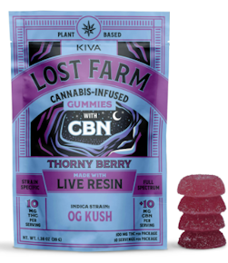 Lost farms | edibles | thorny berry x og kush | resin | 10mg \ pc