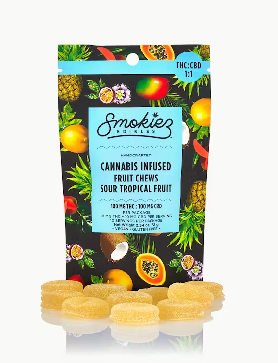 Edible - 1:1 - THC:CBD - Sour Tropical Fruit - 10PK - 100MG