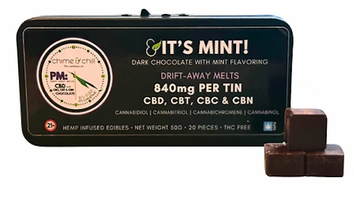 CHIME & CHILL - chime and chill | CBD | Chocolate meltz | Its mint pm ~ drift away | 5mg\ 20pk