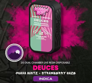 Bodega Boys | Vape | Guava Mints X Strawberry Haze (Indica X Indica) | 2G AIO Dual Chamber |