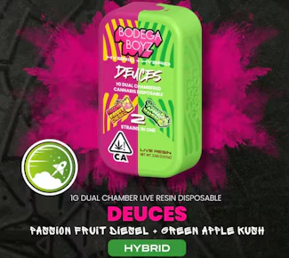 Bodega Boys | Vape | Passion Fruit Diesel X Green Apple Kush ( Hybrid X hybrid ) | 2G AIO Dual Chamber |