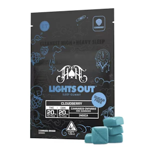 HEAVY HITTERS - Heavy Hitters Gummies - Lights Out Sleep - Cloudberry 1:1 THC/CBN (Sugar Free)