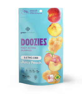 Dooziez - Juicy Peach - THC:CBD 1:1 Gummies Infused (Dooziesz)