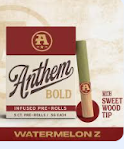Anthem - Watermelon Z Infused Wood Tip 5pk/2.5g Prerolls