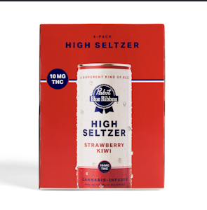 PABST BLUE RIBBON - PBR Infused High Seltzer - STRAWBERRY KIWI - 10mg - 4 Pack