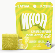 WHOA Edibles Rosin Gummy 100mg Sativa Sour Lemon Drop
