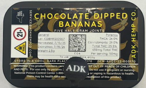 ADK - Chocolate Dipped Bananas - 0.5G 5PK Prerolls