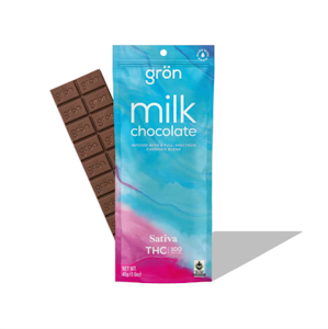 Grön Edibles - MILK CHOCOLATE SATIVA BAR - GRON - 100mg