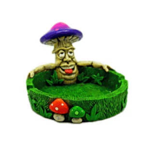 Glass - Mushroom Face Ashtray