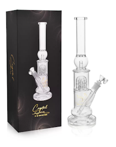High Point Glass -  High Point Glass - Crystal Series 16" Ball Ice Catcher Double Matrix Beaker Water Pipe Box Set - with 14M Bowl 