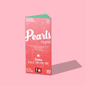 Grön - Grön - 1:1:1 Lychee Limeade Pearls - Sativa (100mg THC / 100mg THCv / 100mg CBC) - 10mg x 10ct - Edibles