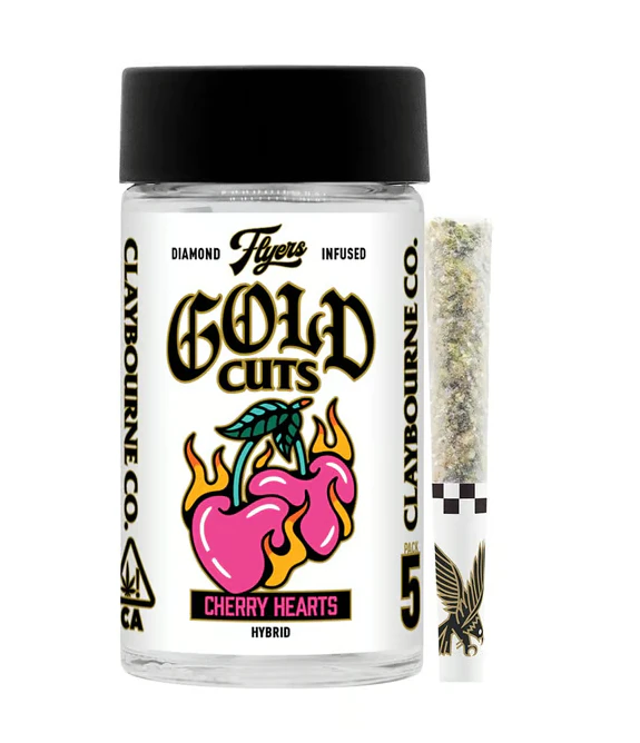 Claybourne Co. - [Claybourne Co.] Diamond Infused Preroll 5 Pack - 2.5g - Cherry Hearts (H) Main Image