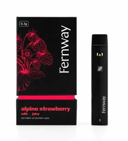 Fernway - Alpine Strawberry -Sativa- 84.64% THC | 0.3g Traveler Vape - Fernway   -vvv6 front