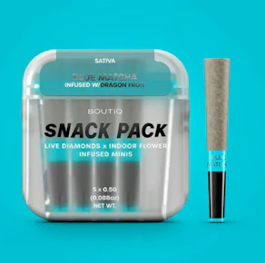 Boutiq | Pre-roll | Infused Pre-Rolls | Boutiq Snack - Diamond Infused - Blue Matcha x Dragon Fruit | 5pk 2.5g