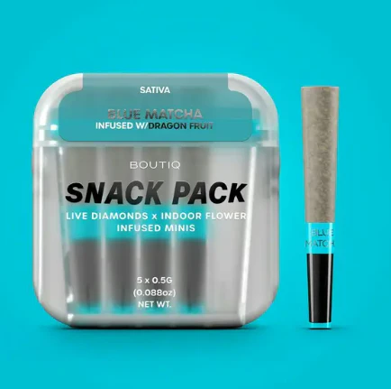 Boutiq - Boutiq | Pre-roll | Infused Pre-Rolls | Boutiq Snack - Diamond Infused - Blue Matcha x Dragon Fruit | 5pk 2.5g Main Image