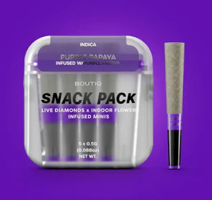 Boutiq | Pre-roll | Infused Pre-Rolls | Boutiq Snack - Diamond Infused - Purple Papaya x Purple Papaya | 5pk 2.5g
