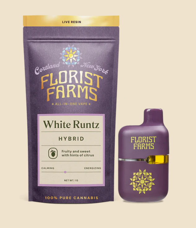 Florist Farms - Florist Farms - White Runtz - Live Resin - 1g - AIO Dispoabale Main Image