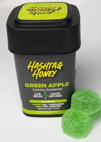 Hashtag Honey | Edible | Live Resin Gummy - Green Apple | 100mg,10