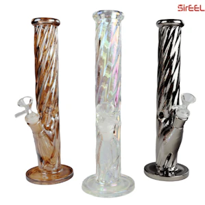 LUV BUDS - SirEEL 12" Twisted Iridized Straight Tube w/ Flower Bong