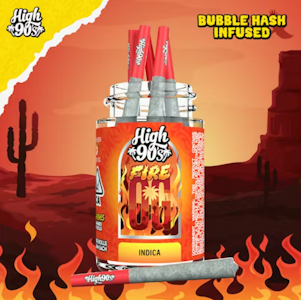 HIGH 90'S - High 90's - 5pk Bubble Hash Prerolls - Fire OG