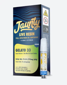 Jaunty | Cartridge | Live Resin - Gelato 33 | 1g