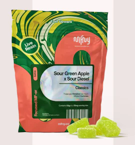 MFNY | Edible | Live Resin Gummies - Sour Green Apple X Sour Diesel | 10pk | 10mg