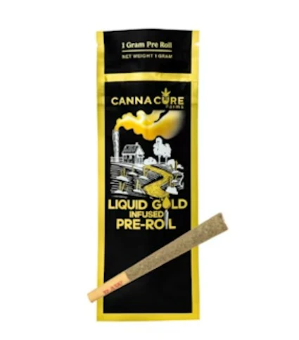 Canna Cure Farms LLC - Caramel Apple -Hybrid- 40.25% THC Liquid Gold Infused (Pre-Roll) 1g | Canna Cure Farms   -v3 front