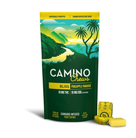 CAMINO - Pineapple Paradise 'Bliss' -Hybrid- 100mg (10pk) Fruit Chews | Camino   -v9 front