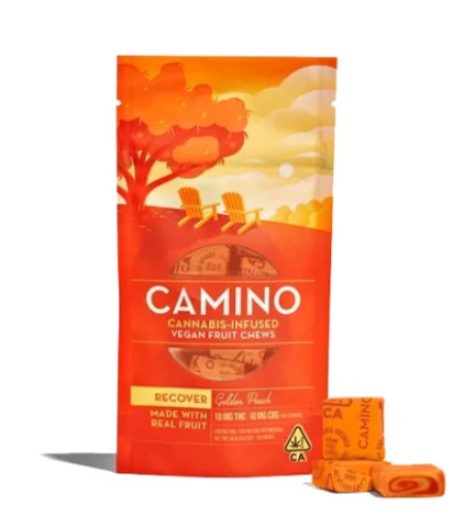 CAMINO - Golden Peach 'Recover' -Hybrid- 10:10 | 100mg (10pk) Fruit Chews | Camino    -u9 front