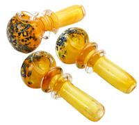 3.5" Double Rim Gold Fumed Hand Pipe