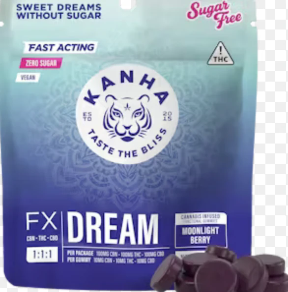 KANHA - Kanha FX 'Dream' Moonlight Berry 1:1:1 CBN:THC:CBD Gummies ( Sugar Free ) Main Image